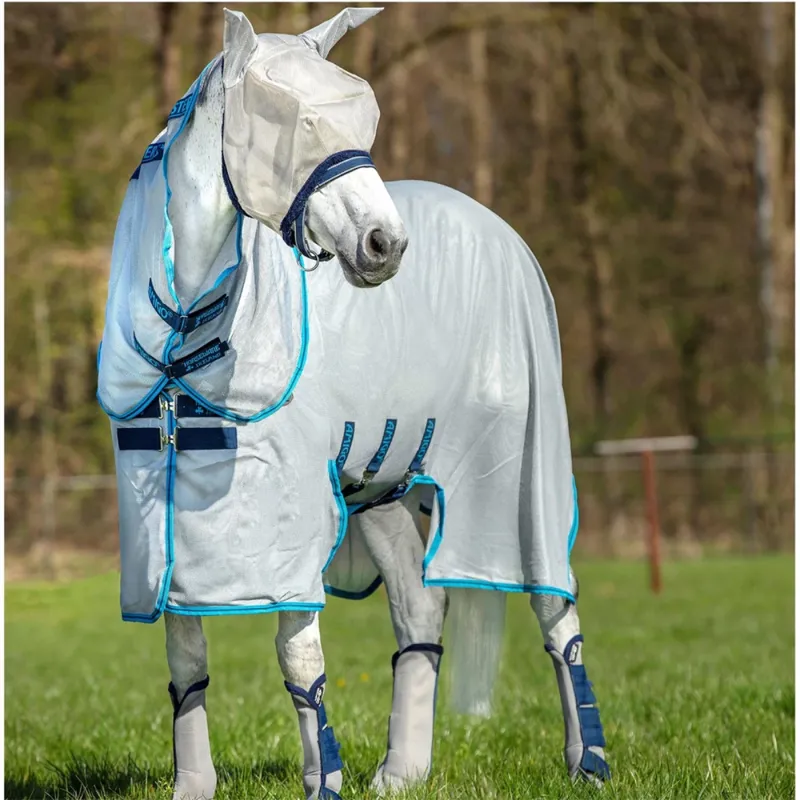 Horseware Amigo Bug Buster Vamoose Fly Rug - Silver/Electric Blue/Navy